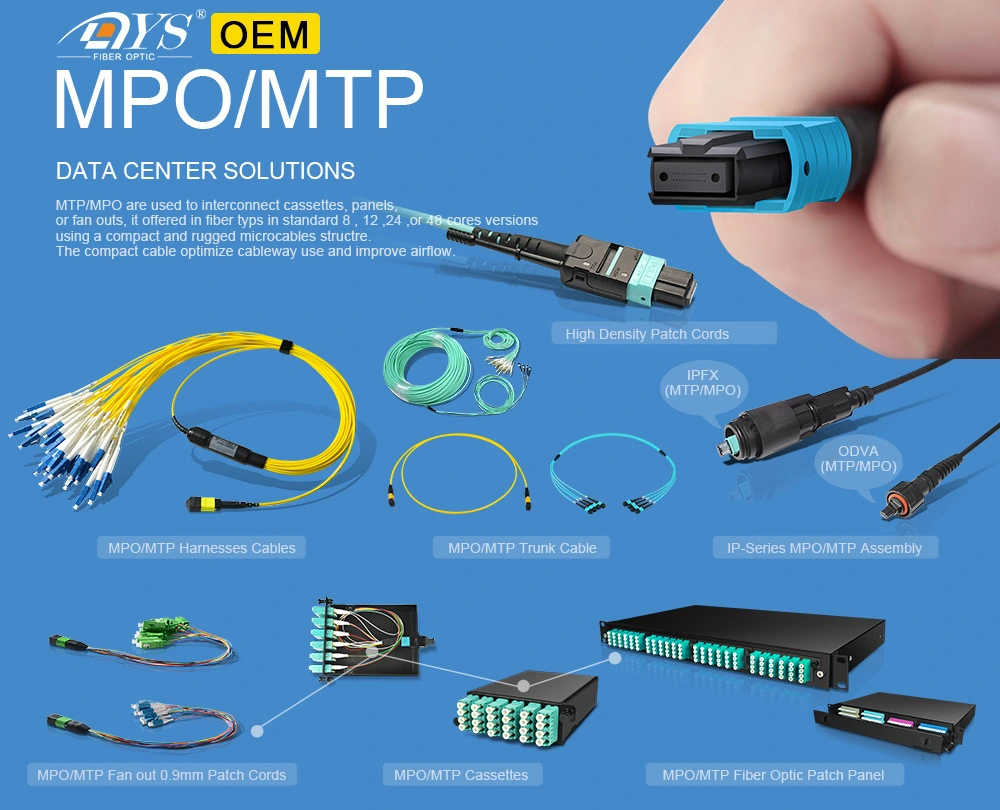 12 Fiber MPO to LC Fiber Optic Patch Cord, Single Mode OS2 Breakout Cable Assembly